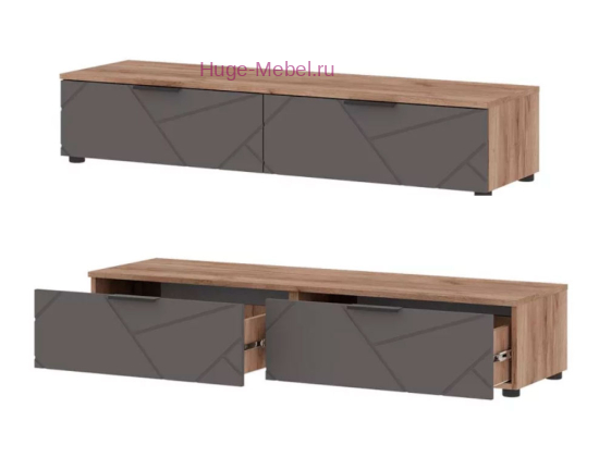 Тумба 140 см "Орегон ТБ 02" асфальт +дуб крафт