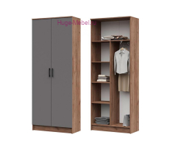 Шкаф со штангой и полками "Машенька ШК-204" серый +крафт табачный