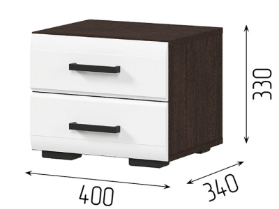 Тумба прикроватная "Либерти" белый глянец/венге