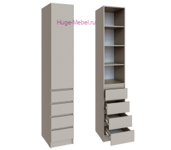 Шкаф "Мадрид" 40 см с 4 ящиками без ручек кашемир