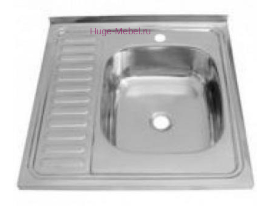 Мойка накладная 600*600 с сифоном (чаша справа)