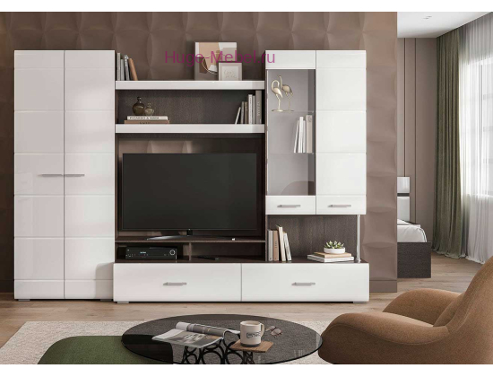 Гостиная "Вегас-1 Белый глянец"